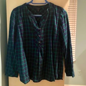 Talbots Plaid Blouse